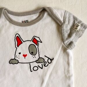 love Ellen DeGeneres puppy short sleeve bodysuit diaper shirt 6-9 months baby